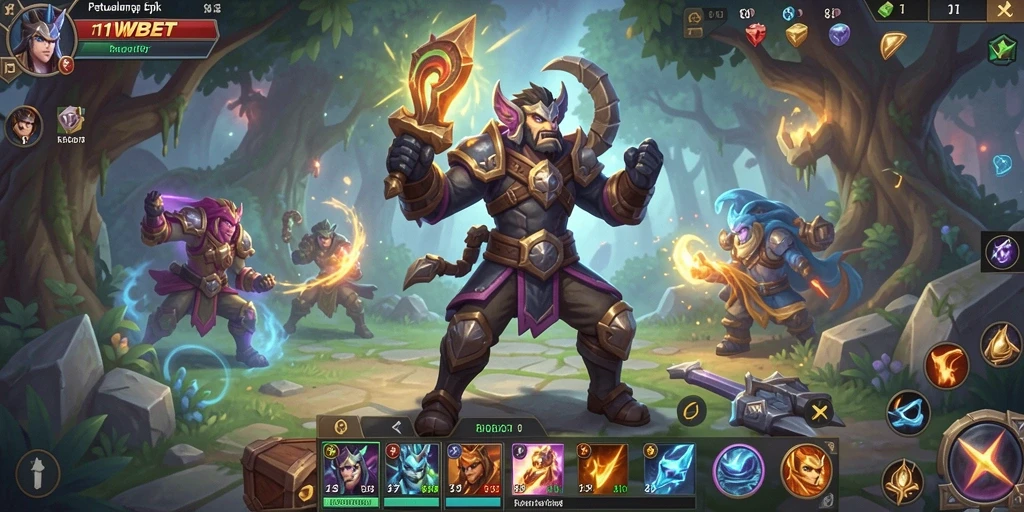 Tampilan gameplay seru 11WBET dengan pertarungan mengagumkan.