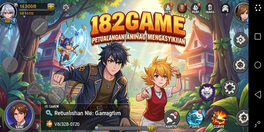 Tampilan gameplay yang menarik dari 182GAME dengan karakter Anime yang dinamis.