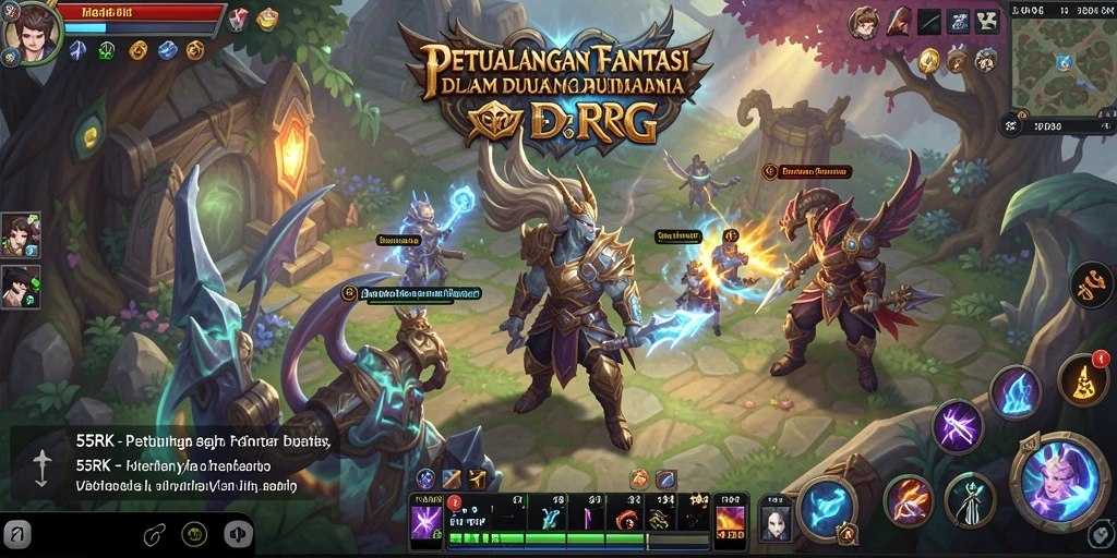 Tangkapan layar <strong>55RK</strong> menampilkan pertempuran seru dalam dunia RPG.
