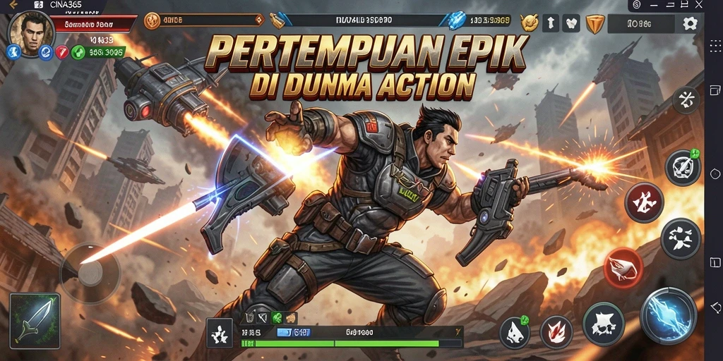 Tangkapan layar CINA365 menampilkan pertempuran penuh aksi yang menegangkan.