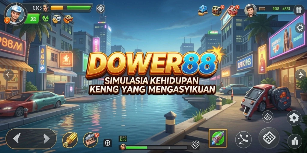 Tampilan gameplay menarik DOWER88 dengan interaksi kehidupan sehari-hari.