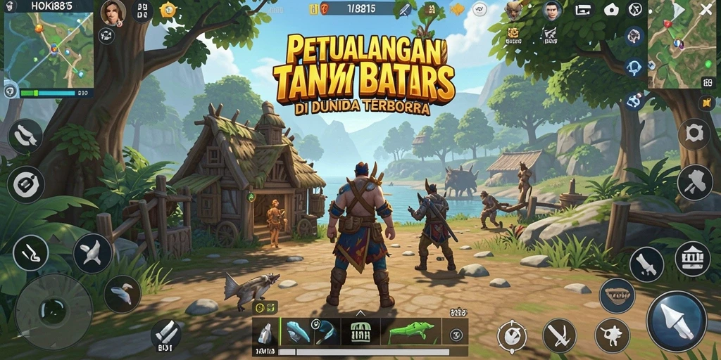 Screenshot menunjukkan pemandangan menakjubkan dari dunia terbuka HOKI8815.