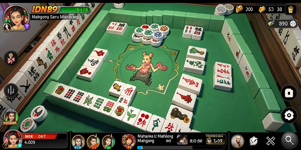 Tampilan utama gameplay IDN89 dengan aksi Mahjong yang seru.