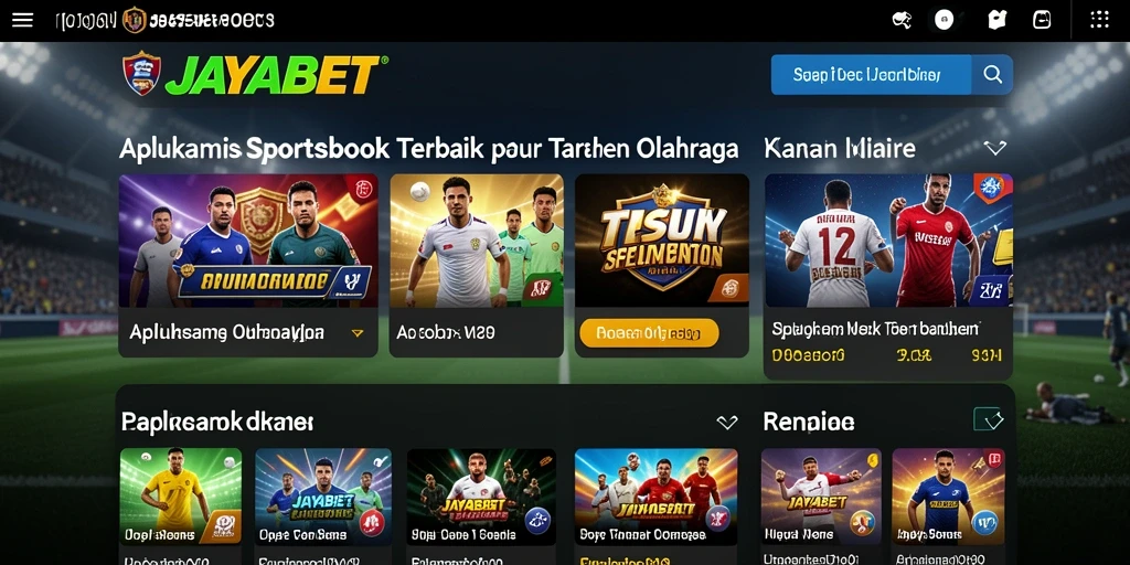Tampilan menarik dari aplikasi JAYABET saat memasang taruhan olahraga.
