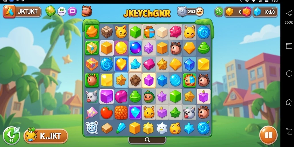 Tampilan gameplay seru dan penuh warna di JKTJKT.