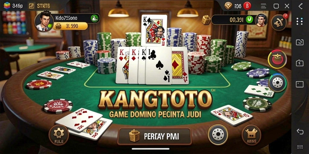 Tampilan menarik dari gameplay Domino KANGTOTO yang seru dan kompetitif.