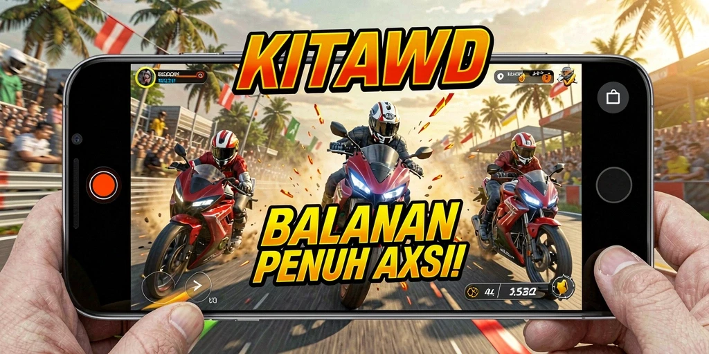 Tampilan menarik dari gameplay balapan motor di KITAWD.