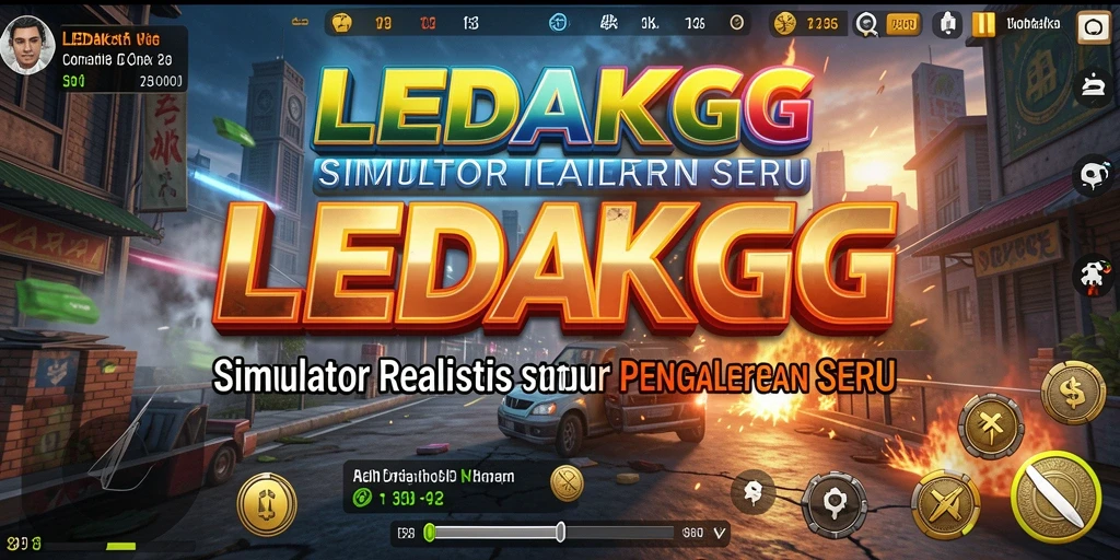 Tampilan gameplay LEDAKGG dengan interaksi karakter yang menarik.