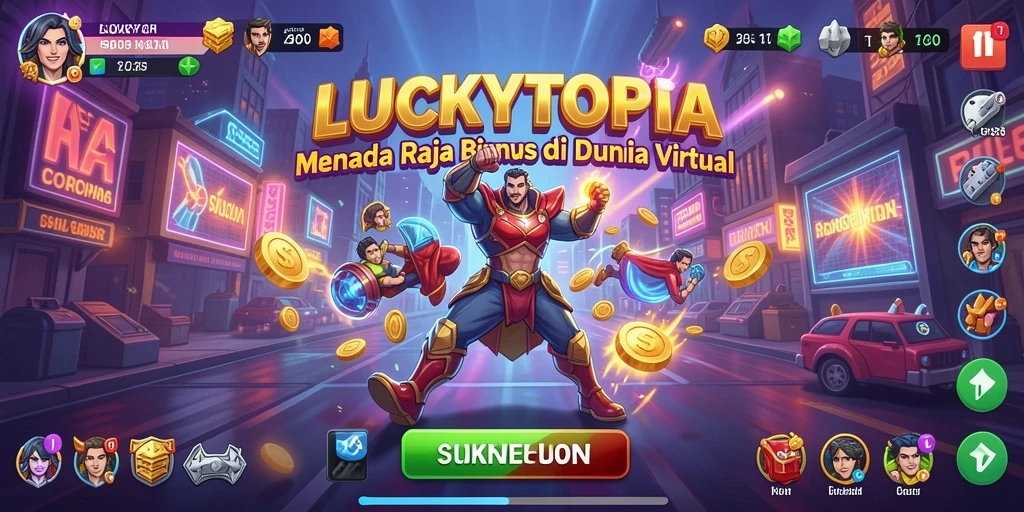 Tampilan gameplay LUCKYTOPIA yang menarik dan menyenangkan.