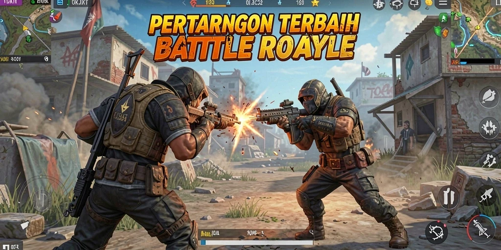 Gameplay mendebarkan dalam pertarungan Battle Royale OKJKT.