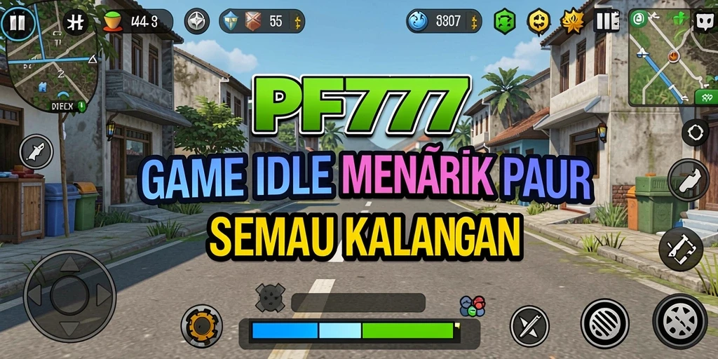 Screenshot PF777 menampilkan karakter dalam aksi pengumpulan sumber daya.