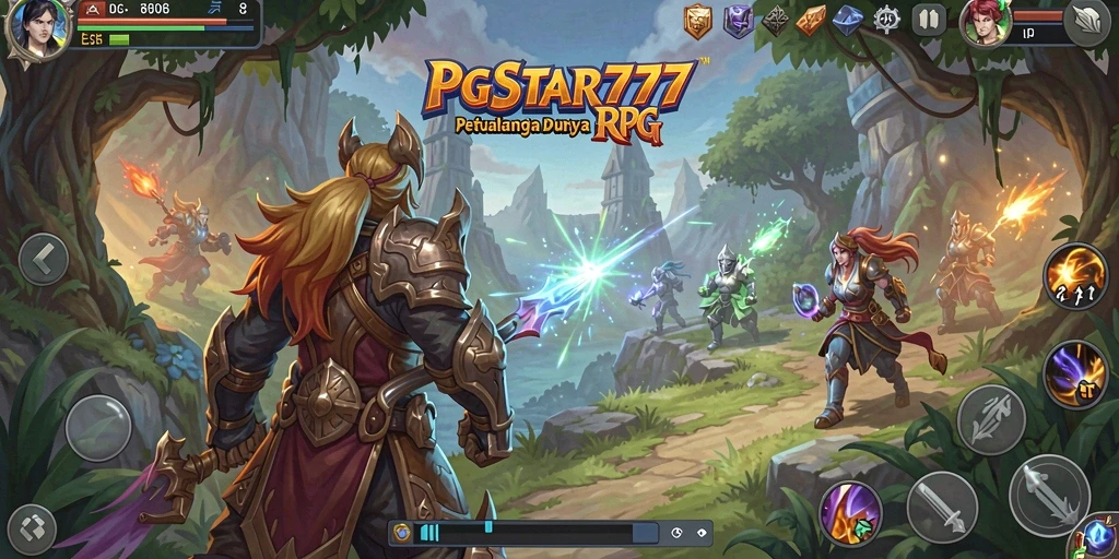 Screenshot PGSTAR777 yang menampilkan aksi pertarungan seru dalam permainan RPG.