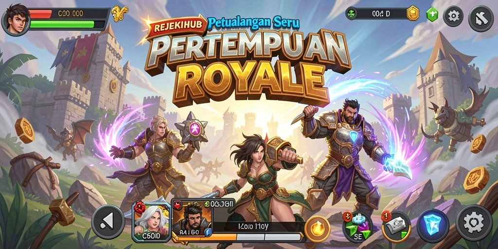 Gameplay seru dari REJEKIHUB dalam pertempuran Battle Royale.