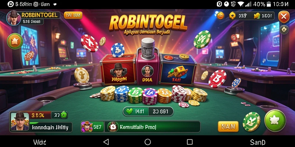 Tampilan antarmuka utama aplikasi ROBINTOGEL yang intuitif.