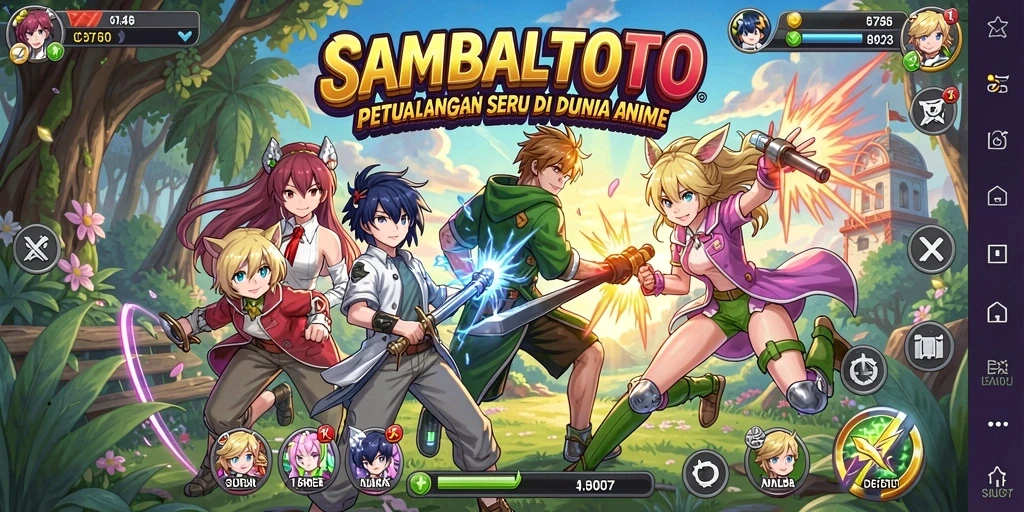 Tampilan gameplay SAMBALTOTO yang penuh aksi dalam dunia Anime.