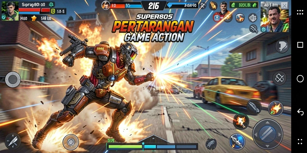Tampilan gameplay SUPER805 yang penuh aksi dan menakjubkan.