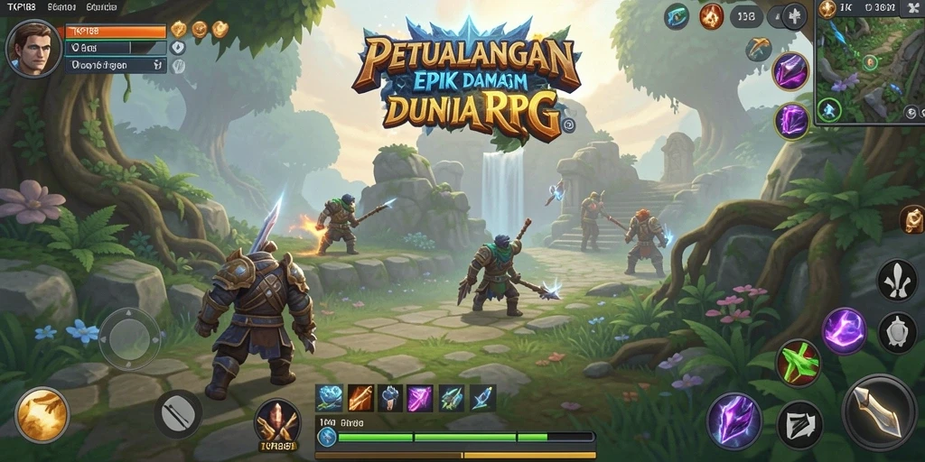Tampilan aksi di dalam game RPG TKP188 yang mengesankan.