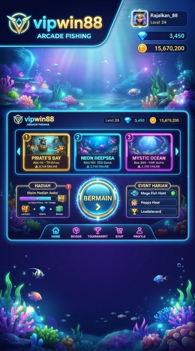 Tampilan antarmuka aplikasi vipwin88 yang menarik dan mudah digunakan.